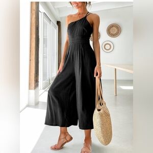 Anrabess ANRABESS Womens Summer Straps One Shoulder Dressy High Waist Casual